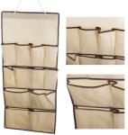 VERK GROUP Bézs színű, 12 zsebes szekrényrendező ékszerekre és kiegészítőkre 90x45 cm (01347)