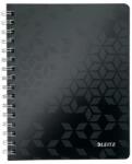 Leitz Spirálfüzet, A5, kockás, 80 lap, LEITZ Wow , fekete (46410095)