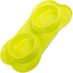 Przyjaciele Zöld színű dupla etetőtál kutyáknak és macskáknak 2x400 ml (19109_Z)