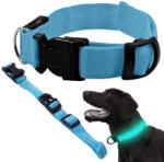 VERK GROUP Állítható LED fényű nyakörv kutyáknak és macskáknak, kék, 59 cm (19323_N)