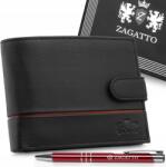 Zagatto Férfi bőr pénztárca fekete vízszintes valódi bőr Rfid védelem Zagatto (ZG-N992L-F5)