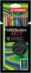 STABILO Színes ceruza készlet, hatszögletű, STABILO GreenColors ARTY , 12 különböző szín (6019/12-1-20)