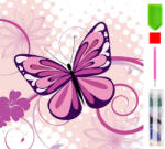Real 5D Gyémántfestő Készlet, 20x20 cm, Pillangó Mintával (RC-K-028)