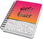 Sigel Spirálfüzet, 168x215 mm, pontrácsos, 120 lap, keményfedeles, SIGEL Jolie , Wild Hearts (JN621)