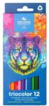 KOH-I-NOOR Színes ceruza készlet, háromszögletű, KOH-I-NOOR Tigris 3132/12 , 12 különböző szín (3132012004KSNV)