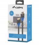 Lanberg Hdmi kábel M/M V2.0 3m 4K tiszta réz fekete Box (CA-HDMI-15CU-0030-BK)