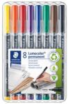 STAEDTLER Alkoholos marker készlet, OHP, 0, 6 mm, STAEDTLER Lumocolor® 318 F , 8 különböző szín (318 WP8) - papir25