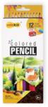 COLOKIT Színes ceruza készlet, hatszögletű, hegyezővel, COLOKIT, 12 különböző szín (CPC-C012)
