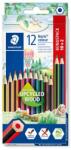 STAEDTLER Színes ceruza készlet, hatszögletű, STAEDTLER Noris Colour 185 , 10+2 különböző szín (185 C12P)