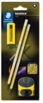 STAEDTLER Grafitceruza készlet, hegyezővel, radírral, HB, STAEDTLER Norix® 181 , sárga (181 SBK2-1) - papir25
