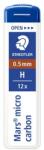STAEDTLER Grafitbél, H, 0, 5 mm, STAEDTLER Mars Micro Carbon 250 (250 05-H) - papir25