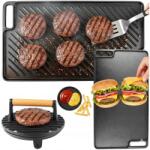 Karl Hausmann Grill Szett Öntöttvas Főzőlap Kétoldalas Grillrács +burgerprés XL (5902645014778)