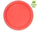 Unique Papírtányér kerek 100% papír - piros, 23 cm, 8 db