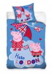 Carbotex Gyerek ágyneműhuzat Peppa Pig és George Londonban 140x200 cm (PP191060)