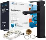 Focus Sanitar Mosdó Csaptelep Pultra Szerelhető Fekete Magas Fürdőszoba Négyzet Cubic (Bateria)