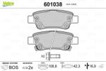 VALEO Set placute frana VALEO 601038 (601038)