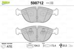 VALEO Set placute frana VALEO 598712 (598712)