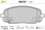 VALEO Set placute frana VALEO 598707 (598707)