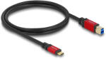 Delock USB 5 Gbps kábel USB Type-C apa - USB B-típusú apa 1 m piros fém (80612) (80612) - flylite