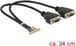 Delock csatlakozókábel 40 tűs 1, 25 mm > 2 x VGA (84710)