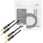 LogiLink Audio kábel, 2x2 Banán csatlakozó, fém, 5 m (CA1211)