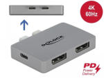 Delock Kettős DisplayPort adapter MacBook-hoz 4K 60 Hz és PD 3.0-s (64001) (64001) - flylite