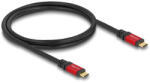 Delock USB 5 Gbps kábel USB Type-C apa - apa PD 3.0 100 W E-Marker 1 m piros fém (80090) (80090) - flylite