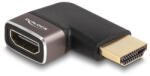 Delock HDMI adapter apa - anya 90 balra hajlítva 8K 60 Hz szürke fém (60082) (60082) - flylite