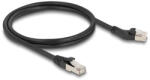 Delock RJ45 hálózati kábel Cat. 6A S/FTP 45 -ben jobbra hajlított apa egyenes apa 1 m, fekete (80608) (80608)