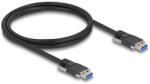 Delock USB 5 Gbps kábel A-típusú apa - A-típusú apa 19 mm-es csavar távolsággal / M3-as csavarok 1 m, fekete (81254) - flylite