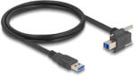 Delock USB 5 Gbps kábel A-típusú USB apa egyenes B-típusú USB apa csavarral 90 -ban felfelé hajlított 1 m fekete (80480) (80480) - flylite