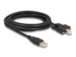 Delock Kábel USB 2.0 A-Típusú dugó - B-Típusú dugó csavarokkal ellátott 2 m (87201) - flylite