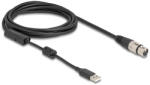 Delock Magas felbontású audio analóg - digitális átalakító kábel XLR 3 tű A típusú USB 3 m (84178) - flylite