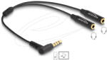 Delock Hangmegosztó sztereo jack apa 3, 5 mm - 2 x sztereo jack anya 3, 5 mm 4-tűs hajlított (66242) - flylite