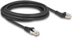 Delock RJ45 hálózati kábel Cat. 8.1 S/FTP 45 -ben balra hajlított apa egyenes apa, akár 40 Gbps, 3 m, fekete (80754) (80754)