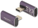 Delock USB Adapter 40 Gbps USB Type-C PD 3.1 240 W csatlakozódugóval - csatlakozóhüvellyel, elforgatott ívelt bal / jobb 8K 60 Hz fém (60288) - flylite