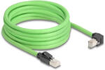 Delock RJ45 hálózati kábel Cat. 6A apa - apa lefelé néző csatlakozódugóval SF/UTP alkalmas kábelvezető láncokhoz PUR (TPU) 5 m zöld (80897) (80897)