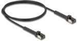 Delock RJ45 vékony hálózati kábel Cat. 8.1 U/FTP hajlítható akár 40 Gbps fekete 1 m (80940) (80940)