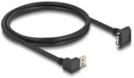 Delock USB 5 Gbps kábel A-típusú USB apa 90 -ban lefelé hajlított Mikro-B-típusú USB apa csavarokkal 90 -ban lefelé hajlított 1 m fekete (80482) - flylite
