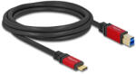 Delock USB 5 Gbps kábel USB Type-C apa - USB B-típusú apa 2 m piros fém (80613) (80613) - flylite