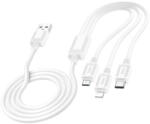 hoco. X74 töltőkábel 3in1 (USB - lightning/microUSB/Type-C, 2A, 100cm) FEHÉR (X74_W) (HC767370)