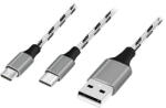 LogiLink USB 2.0 kábel, USB-A/M - Micro-USB + USB-C, fehér/fekete, 1, 2 m (CU0202) (CU0202) - flylite
