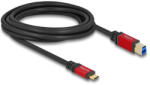 Delock USB 5 Gbps kábel USB Type-C apa - USB B-típusú apa 3 m piros fém (80614) (80614) - flylite