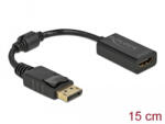 Delock Adapter DisplayPort 1.1-dugós csatlakozó -HDMI-csatlakozóhüvely passzív fekete (61011) - flylite