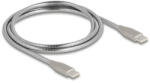 Delock USB-C kábel USB 2.0 fém burkolattal USB Type-C dugaszoló PD 3.0 60 W 1 m ezüst (81259) - flylite