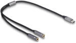Delock Fejhallgató adapter USB Type-C apa DAC 24 Bit / 96 kHz Hi-Res - 2 db. 3, 5 mm-es, 3 tűs sztereo jack anya (66616) (66616)