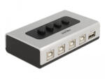 Delock Kétirányú USB 2.0 switch 4 db. B-típusú anya - 1 db. A-típus anya kézi átkapcsolással (87763) (87763) - flylite