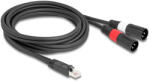 Delock Adapter RJ45 kábel apa - 2 XLR 3 tűs apa fekete színű 2 m (88173) - flylite