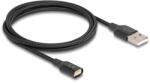 Delock Mágneses USB töltő kábel, fekete 1 m (88167) (88167)