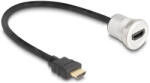 Delock HDMI beépített anya 8K 60 Hz kábelcsatlakozóval 30 cm, alumínium (88180) (88180)